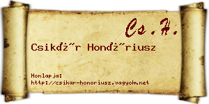 Csikár Honóriusz névjegykártya